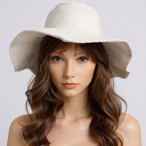 Sun Hat - White - bendable